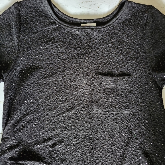 LuLaRoe Carly Hi-Low Black Sparkle Swing Dress Size X-Small - Picture 6 of 8